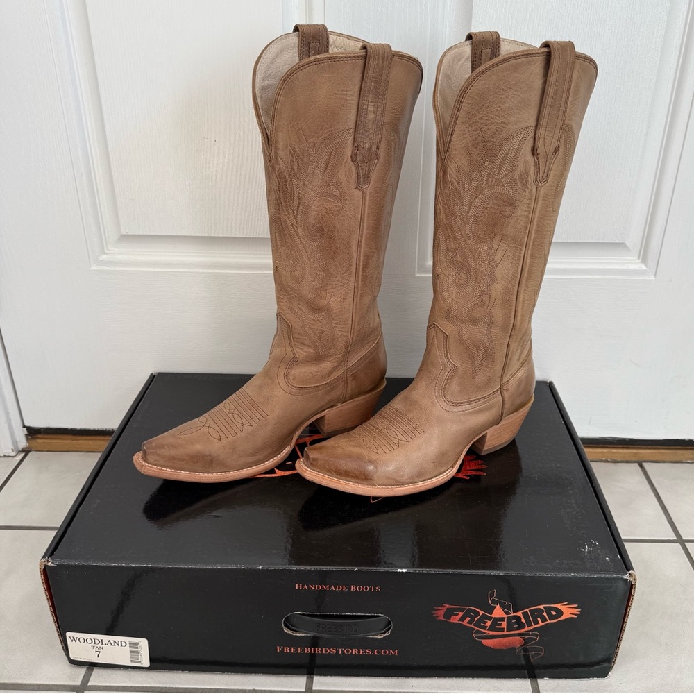 Freebird Woodland Tan Cowboy Boot, Size 7